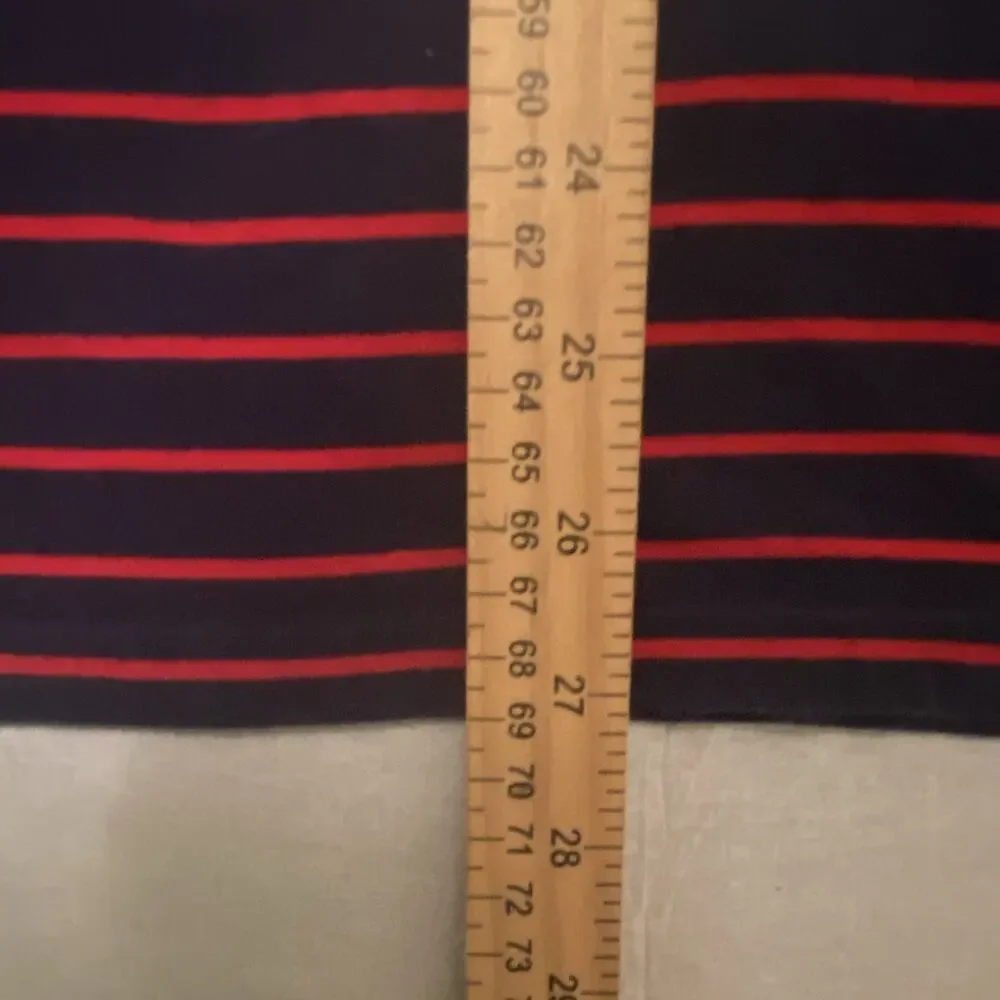 Polo by Ralph Lauren Navy/Red Striped Cotton Knit Custom Fit Polo Shirt Men’s XL